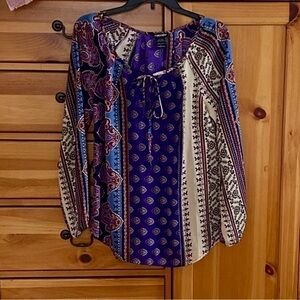 Stoosh Women's Top - Purple and Cream